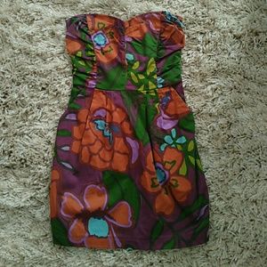 Colorful Multicolor Strapless Dress